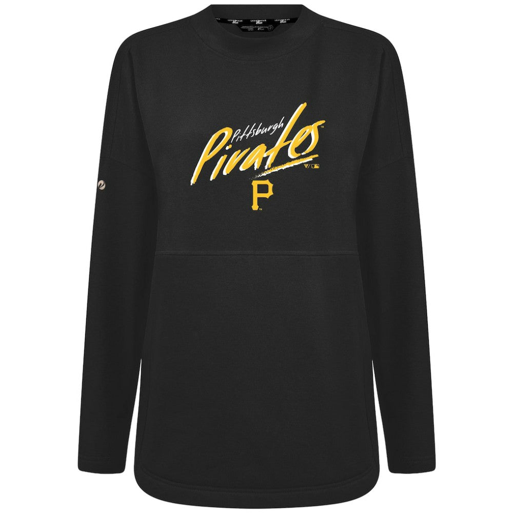 Pittsburgh Pirates Levelwear Women's Oversized Beaudry Sizzle Top - Black Tops