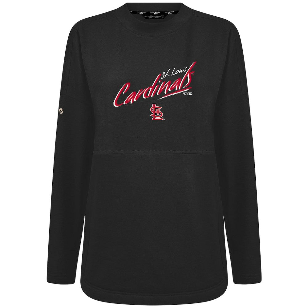 St. Louis Cardinals Levelwear Women's Oversized Beaudry Sizzle Top - Black Tops