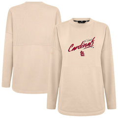 St. Louis Cardinals Levelwear Women's Oversized Beaudry Sizzle Top - Khaki Tops