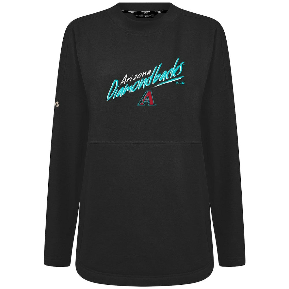 Arizona Diamondbacks Levelwear Women's Oversized Beaudry Sizzle Top - Black Tops