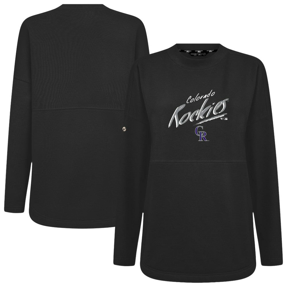 Colorado Rockies Levelwear Women's Oversized Beaudry Sizzle Top - Black Tops