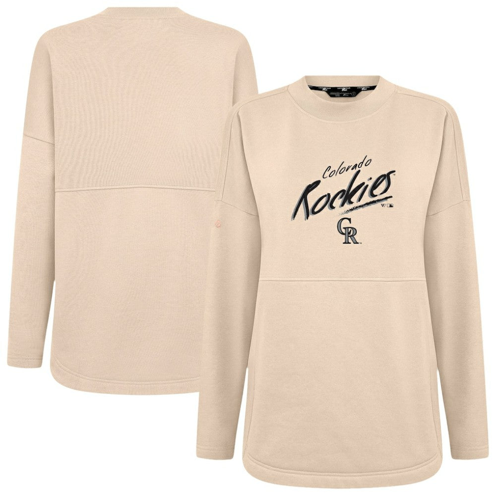 Colorado Rockies Levelwear Women's Oversized Beaudry Sizzle Top - Khaki Tops