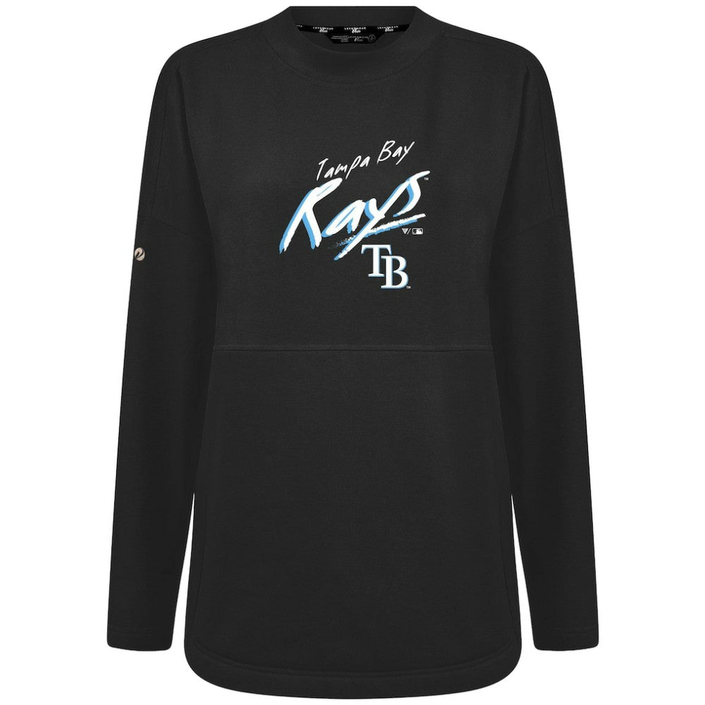 Tampa Bay Rays Levelwear Women's Oversized Beaudry Sizzle Top - Black Tops