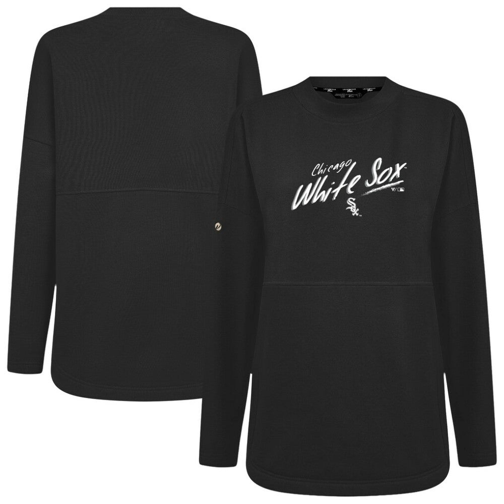Chicago White Sox Levelwear Women's Oversized Beaudry Sizzle Top - Black Tops