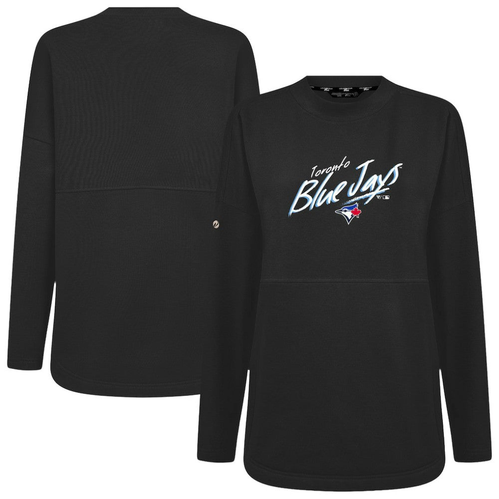 Toronto Blue Jays Levelwear Women's Oversized Beaudry Sizzle Top - Black Tops