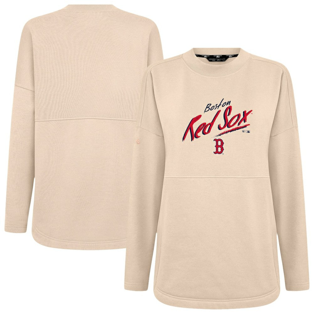 Boston Red Sox Levelwear Women's Oversized Beaudry Sizzle Top - Khaki Tops
