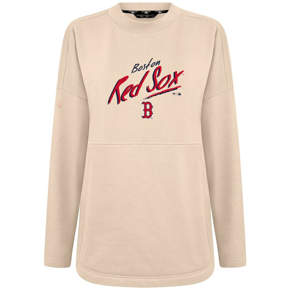 Boston Red Sox Levelwear Women's Oversized Beaudry Sizzle Top - Khaki Tops