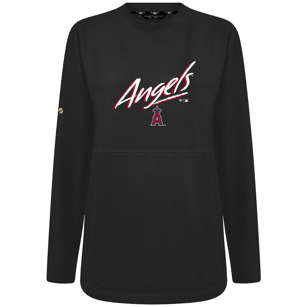 Los Angeles Angels Levelwear Women's Oversized Beaudry Sizzle Top - Black Tops