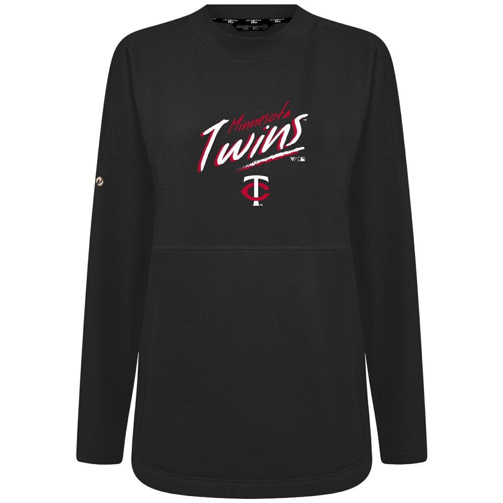 Minnesota Twins Levelwear Women's Oversized Beaudry Sizzle Top - Black Tops