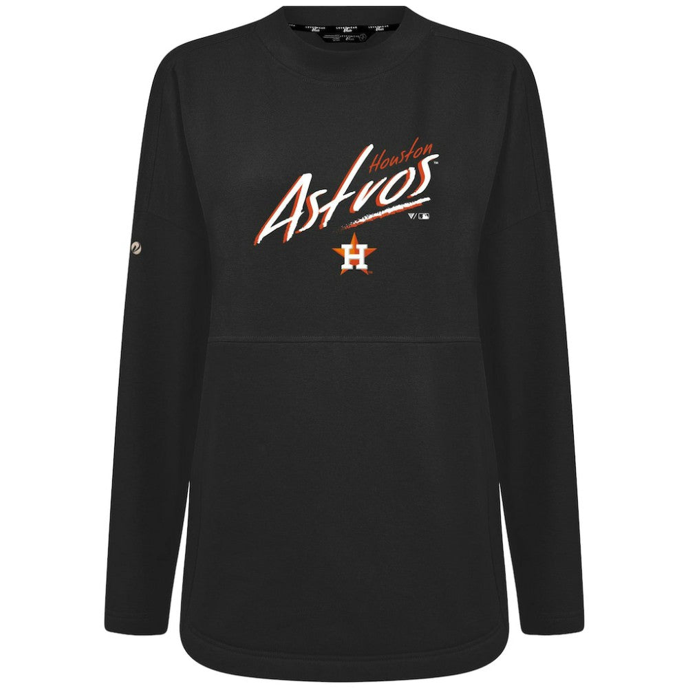 Houston Astros Levelwear Women's Oversized Beaudry Sizzle Top - Black Tops