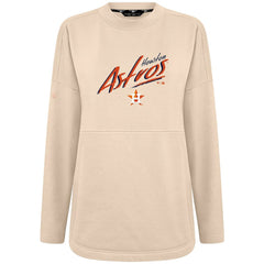 Houston Astros Levelwear Women's Oversized Beaudry Sizzle Top - Khaki Tops