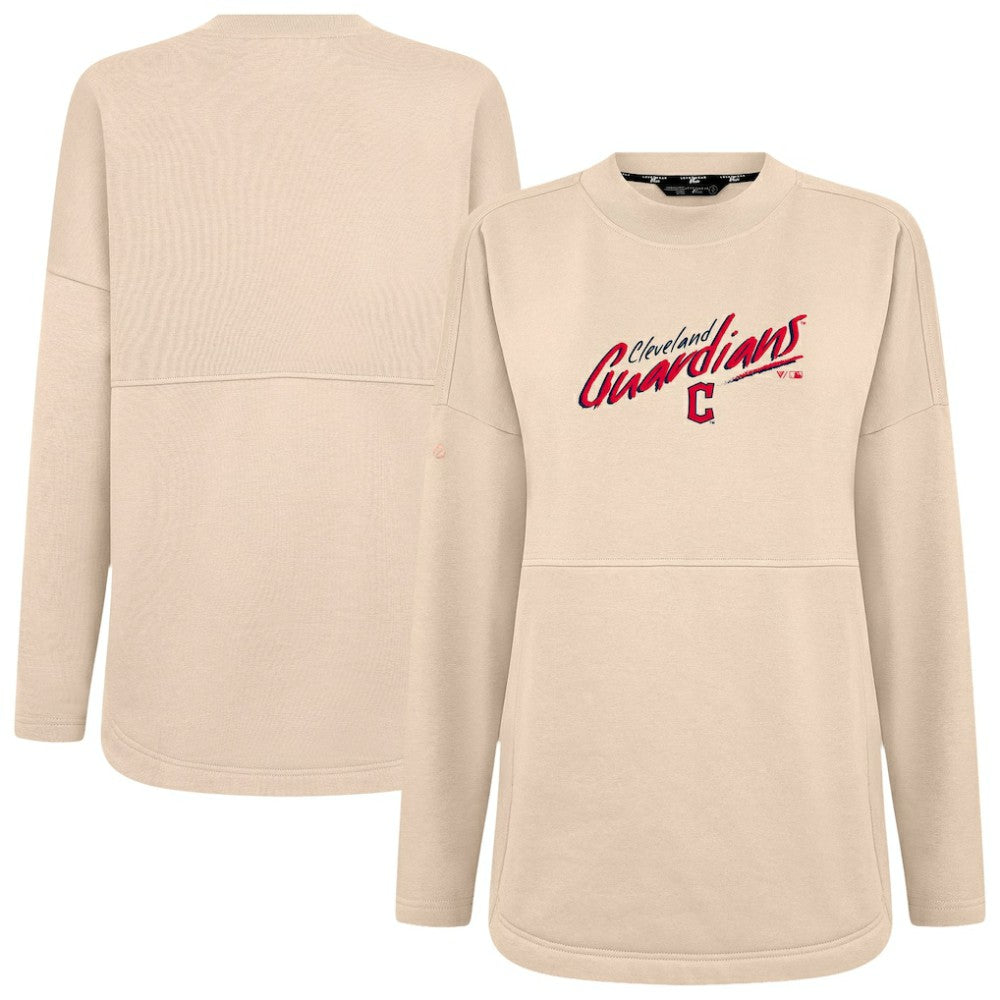Cleveland Guardians Levelwear Women's Oversized Beaudry Sizzle Top - Khaki Tops