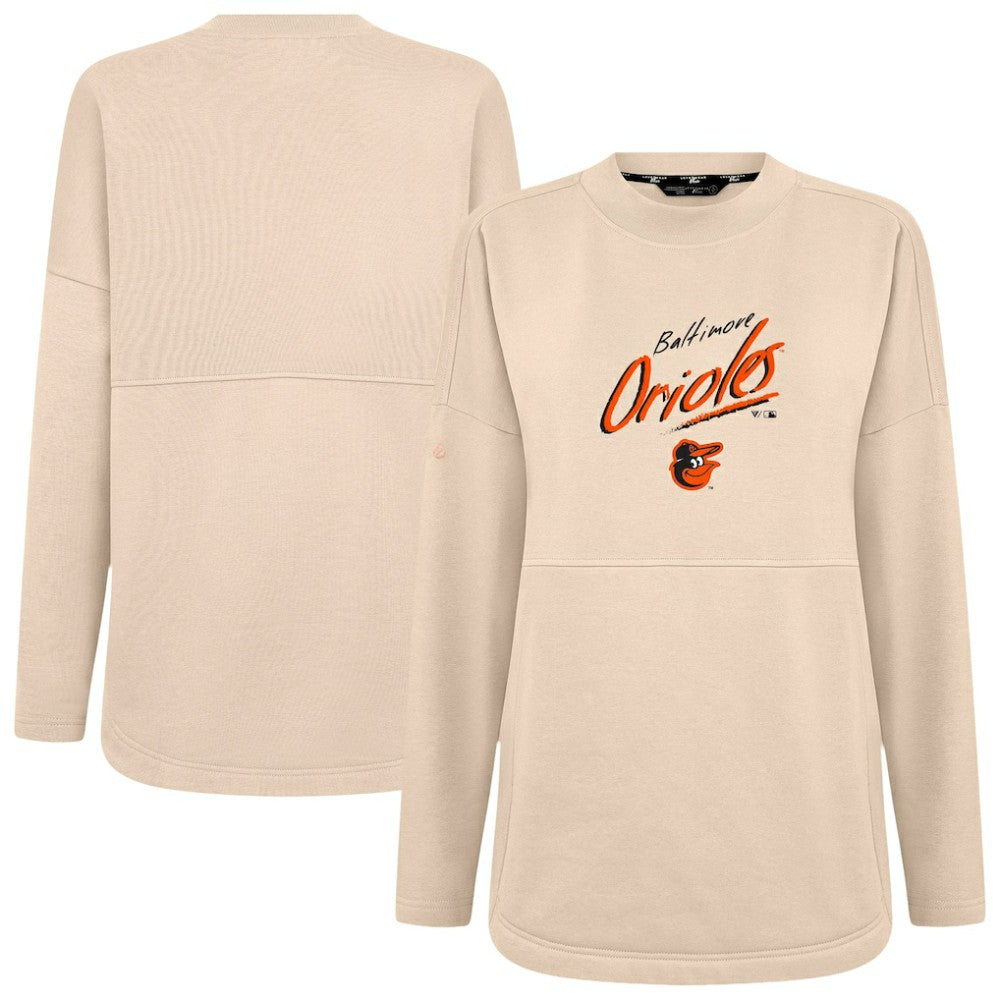 Baltimore Orioles Levelwear Women's Oversized Beaudry Sizzle Top - Khaki Tops