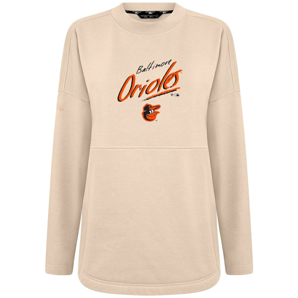Baltimore Orioles Levelwear Women's Oversized Beaudry Sizzle Top - Khaki Tops