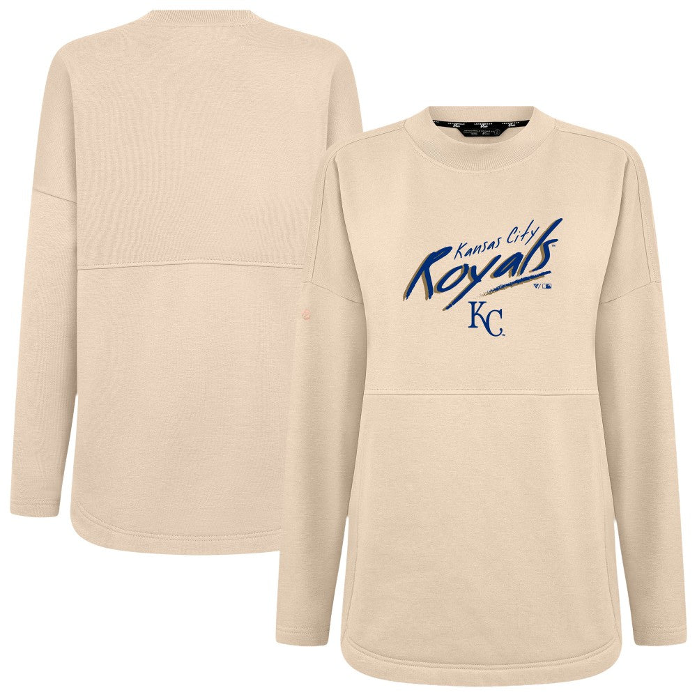 Kansas City Royals Levelwear Women's Oversized Beaudry Sizzle Top - Khaki Tops