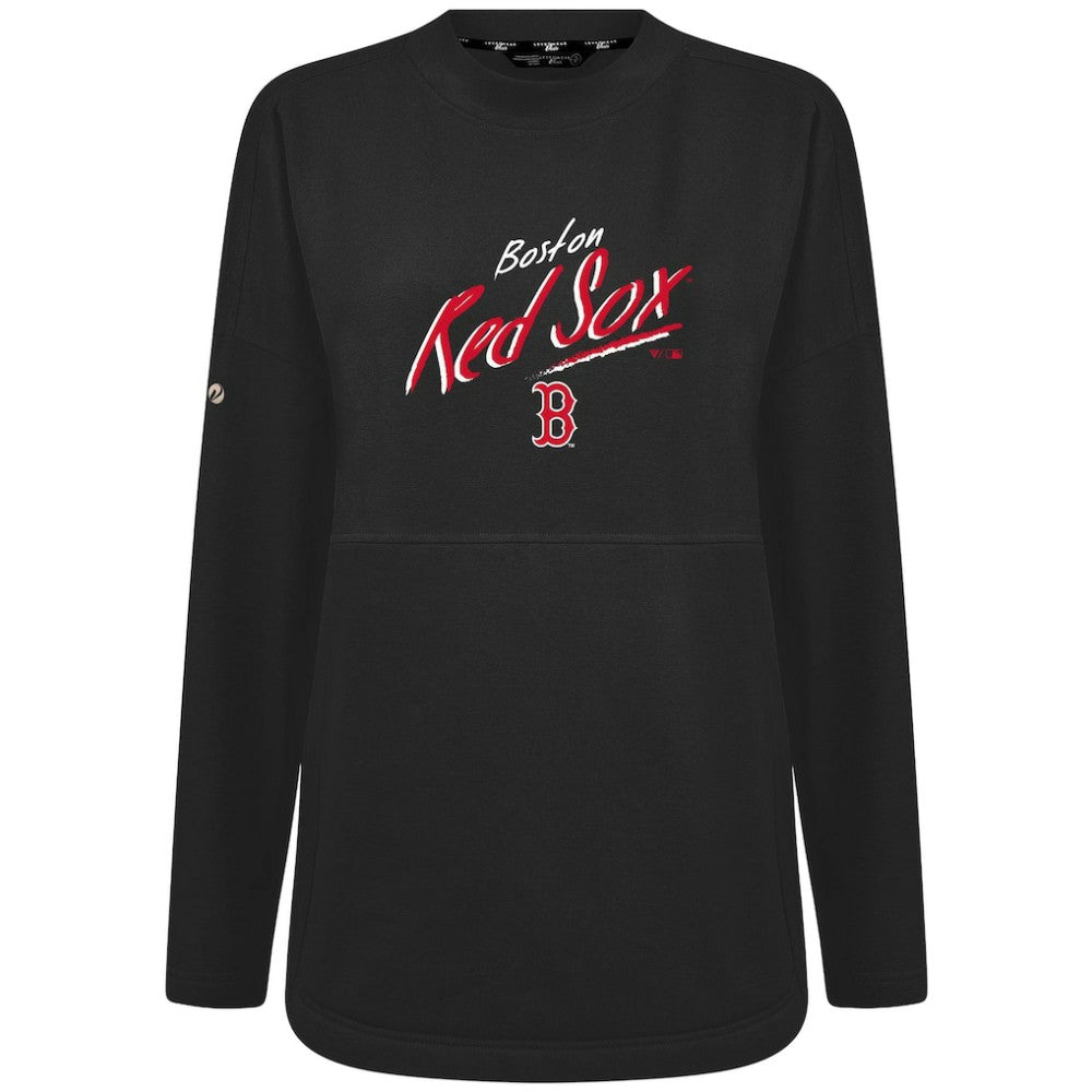 Boston Red Sox Levelwear Women's Oversized Beaudry Sizzle Top - Black Tops