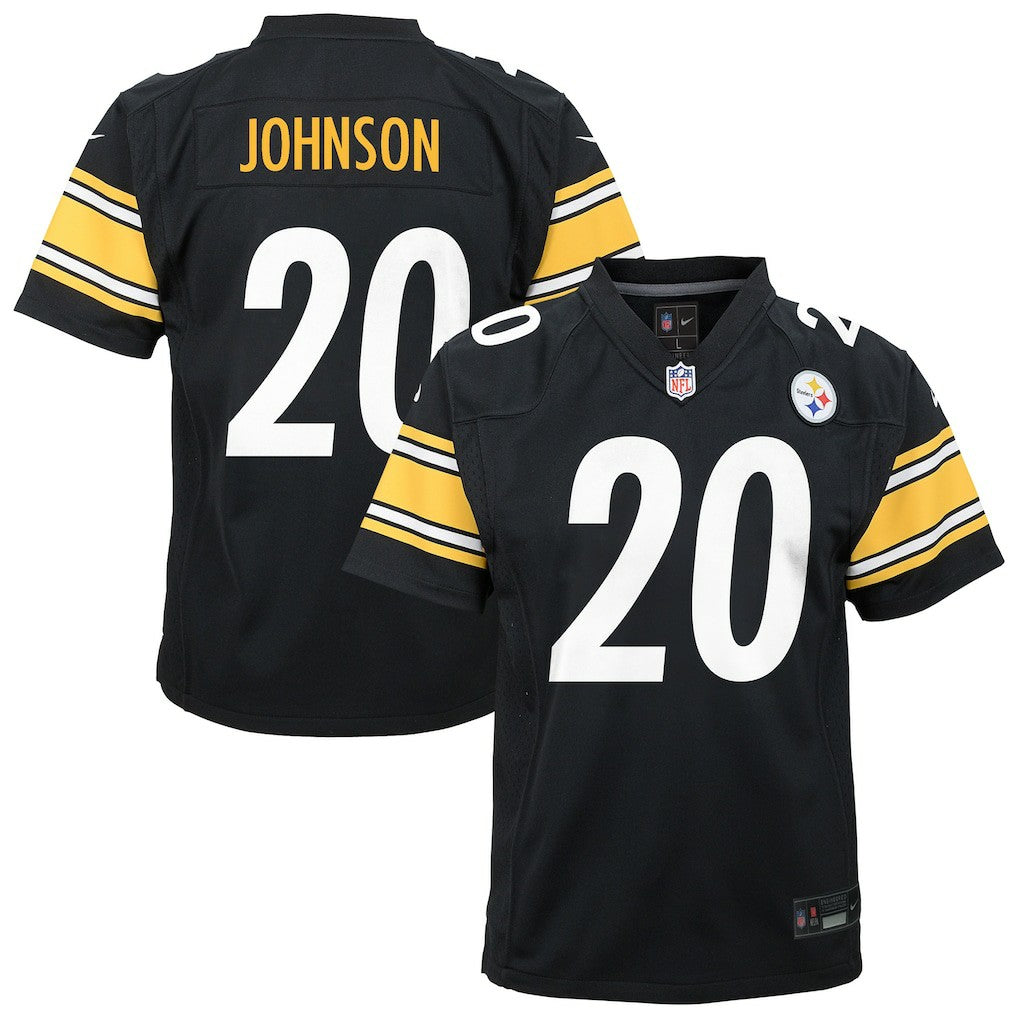 Kaleb Johnson Pittsburgh Steelers Youth Team Game Jersey Black