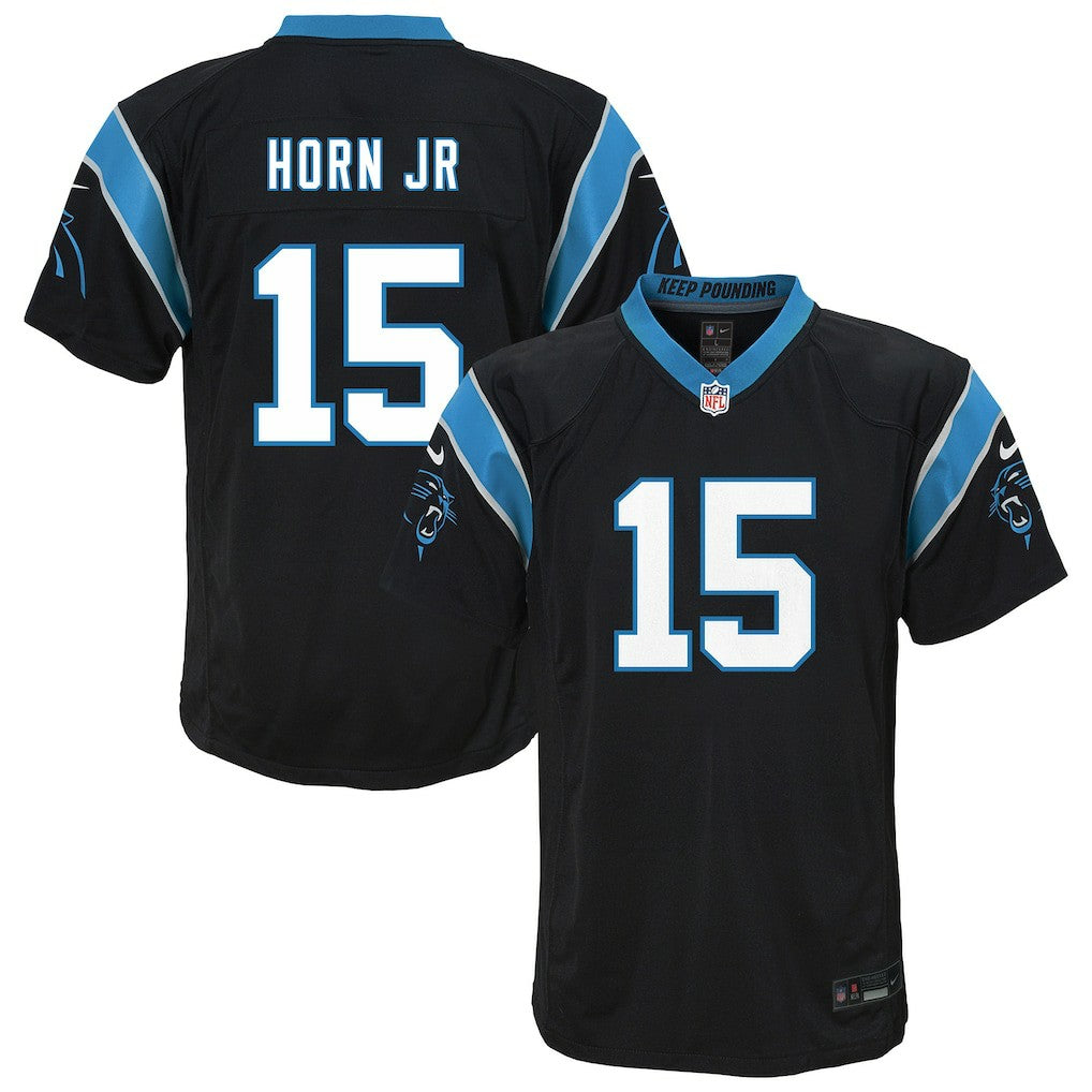 Jimmy Horn Jr. Carolina Panthers Youth Team Game Jersey Black