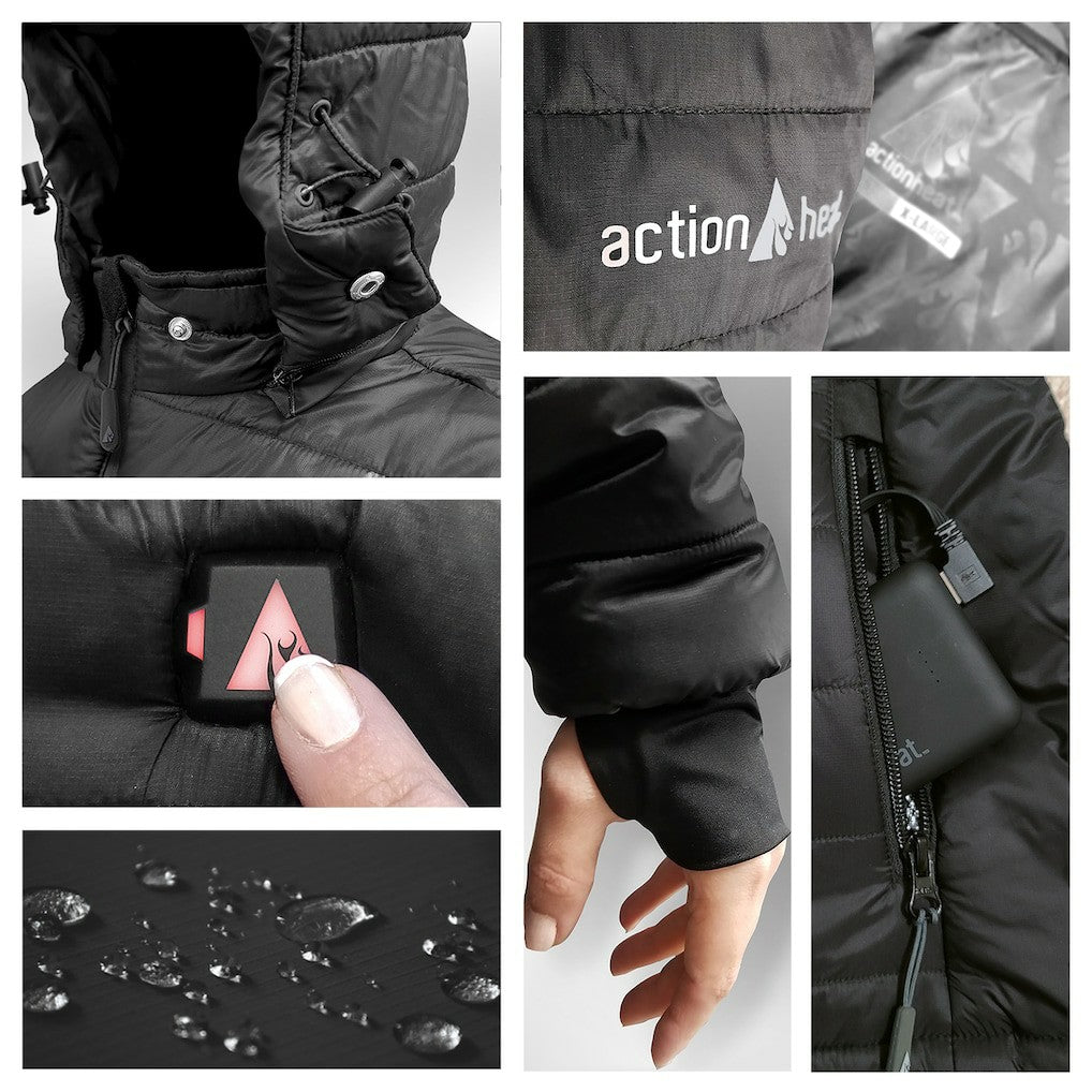 Washington Commanders ActionHeat 5V Battery Heated Full-Zip Hoodie Puffer Jacket Black