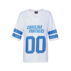 Carolina Panthers Cuce Women's Rhinestone V-Neck Tunic White