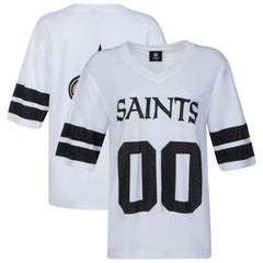New Orleans Saints Cuce Women's Rhinestone V-Neck Tunic White