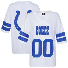 Indianapolis Colts Cuce Women's Rhinestone V-Neck Tunic White