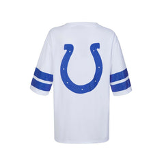Indianapolis Colts Cuce Women's Rhinestone V-Neck Tunic White