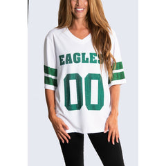 Philadelphia Eagles Cuce Women's Rhinestone V-Neck Tunic White