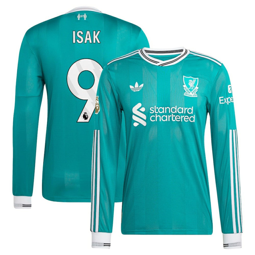 Alexander Isak Liverpool 2025/26 Third Long Sleeve Player Jersey Green sale