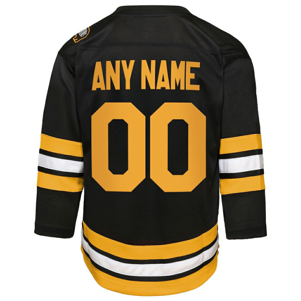 NHL,Custom Boston Bruins Youth Home Custom Replica Jersey - Black