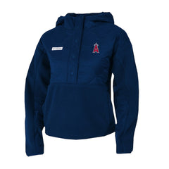 Los Angeles Angels Columbia Women's Cloud Point Hooded Fleece Half-Snap Pullover Jacket - Navy Jackets