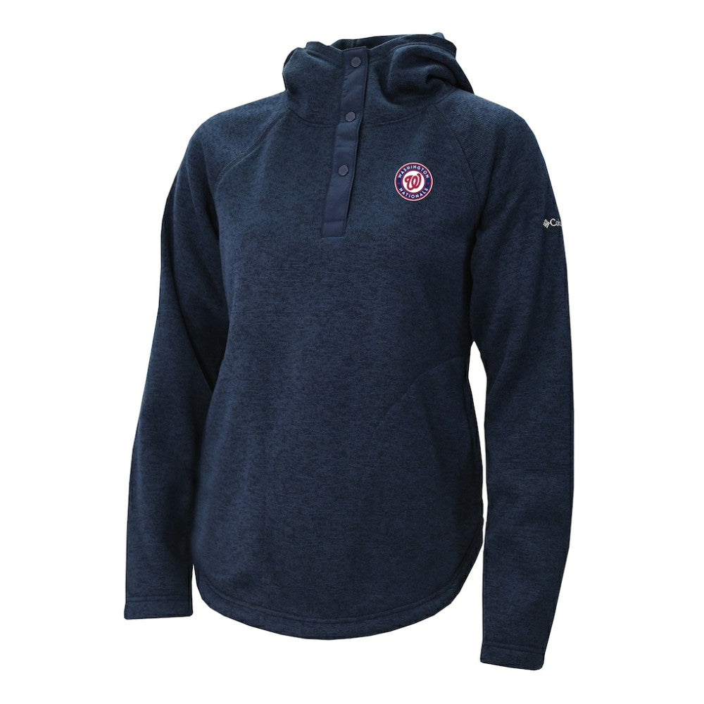 Washington Nationals Columbia Women's Half-Snap Pullover Hoodie - Navy Hoodies