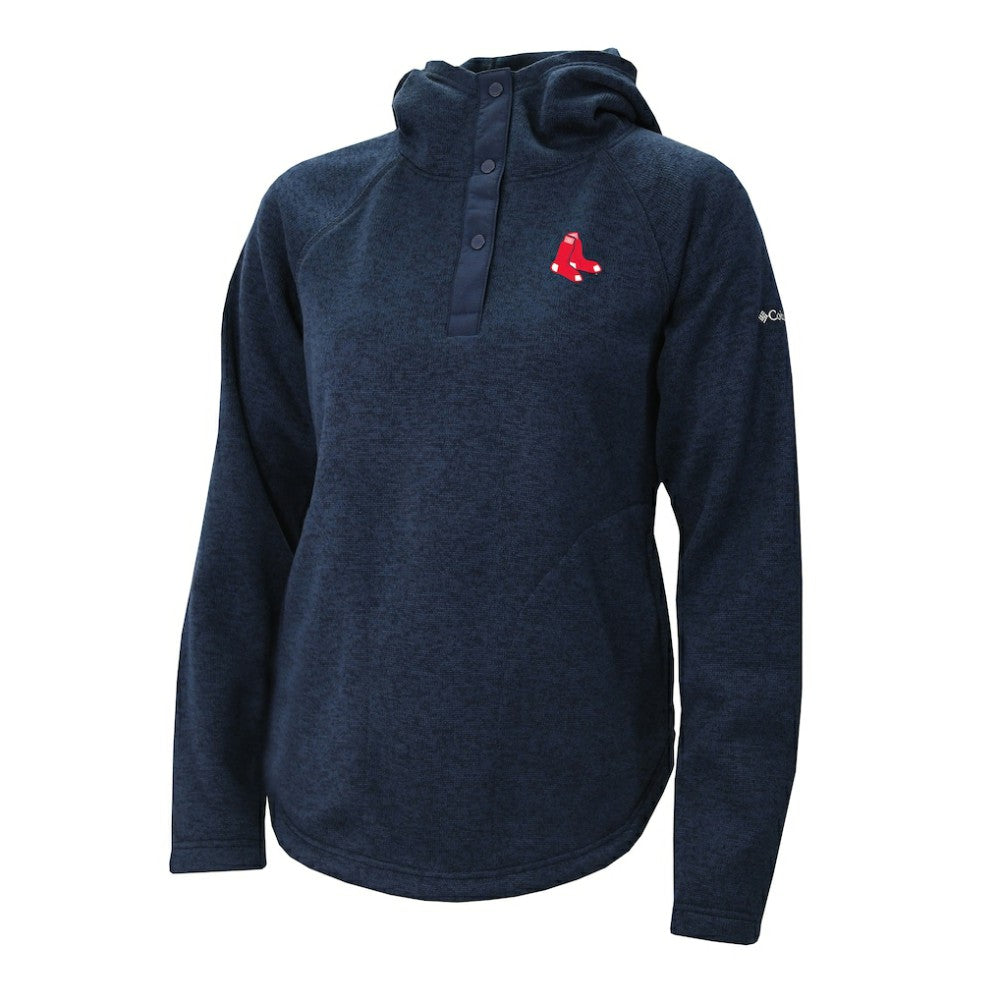 Boston Red Sox Columbia Women's Half-Snap Pullover Hoodie - Navy Hoodies