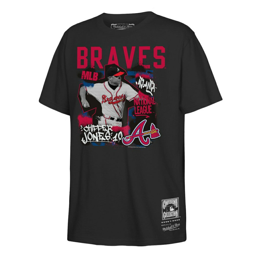 Chipper Jones Atlanta Braves Mitchell & Ness Youth Cooperstown Star Moment T-Shirt - Black T-shirts