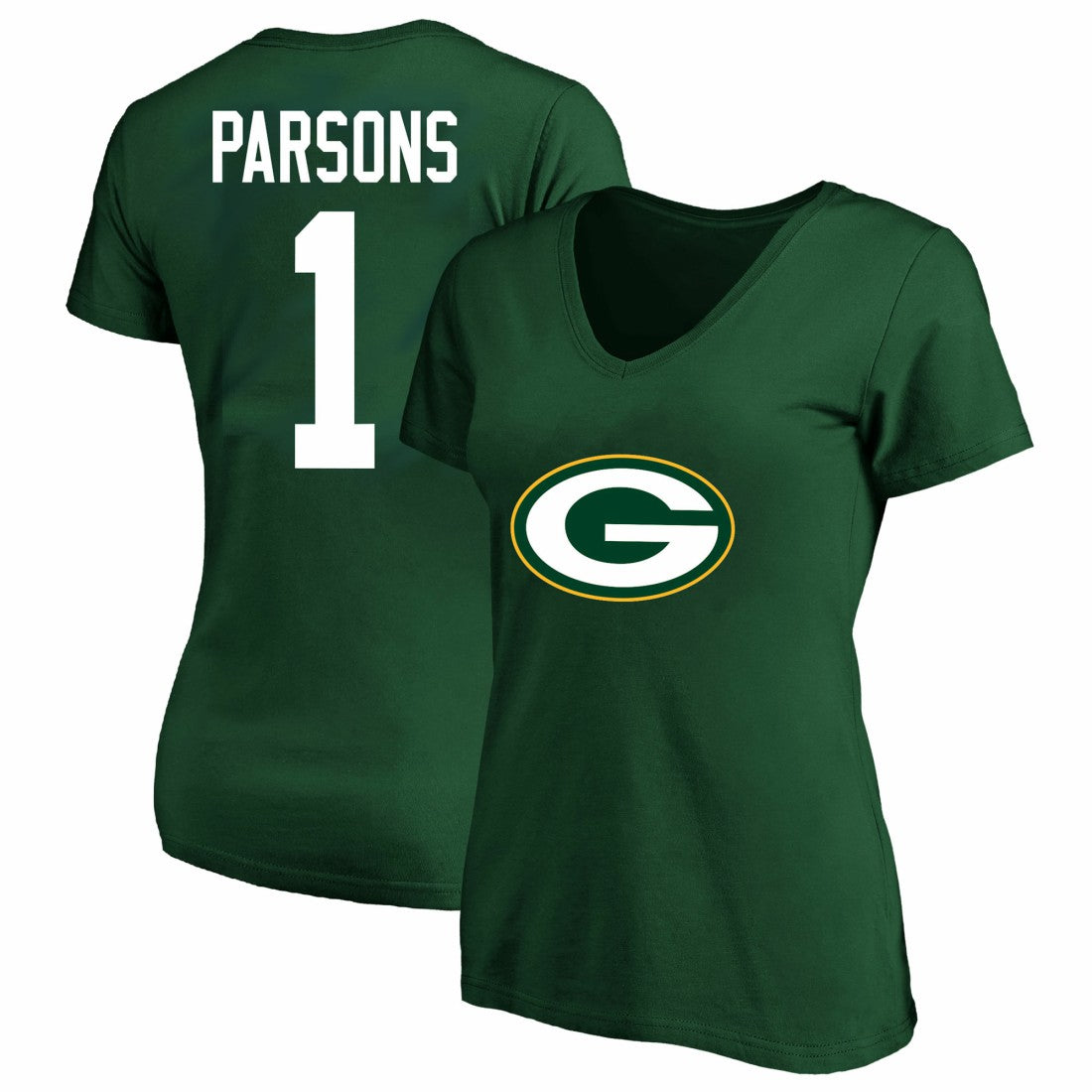 Micah Parsons Green Bay Packers Women's Plus Size Name & Number V-Neck T-Shirt Green