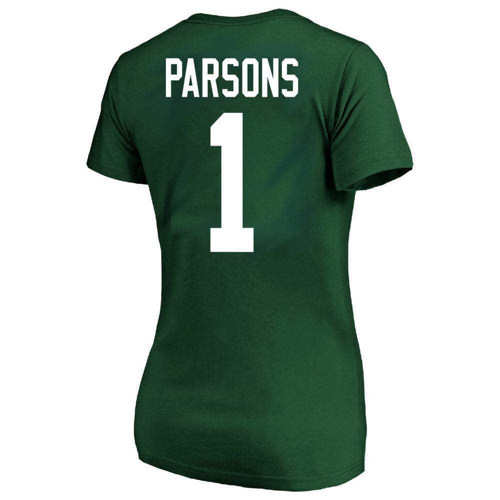 Micah Parsons Green Bay Packers Women's Plus Size Name & Number V-Neck T-Shirt Green