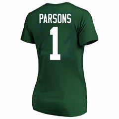 Micah Parsons Green Bay Packers Women's Plus Size Name & Number V-Neck T-Shirt Green