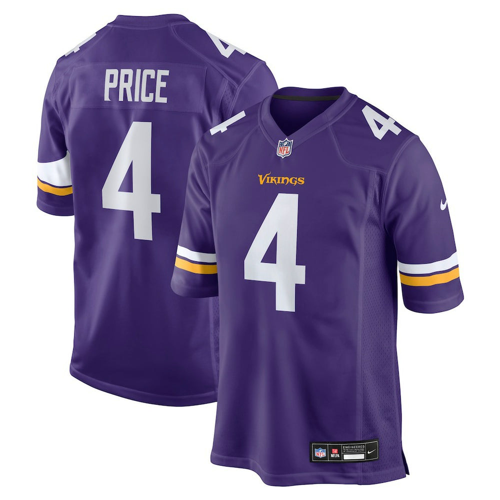 NFL Myles Price Minnesota Vikings Team Game Jersey - Purple