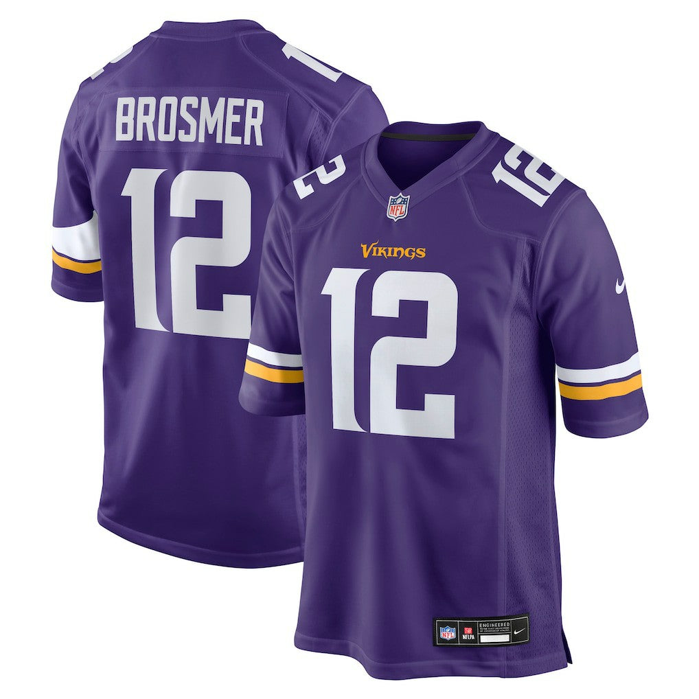 NFL Max Brosmer Minnesota Vikings Team Game Jersey - Purple