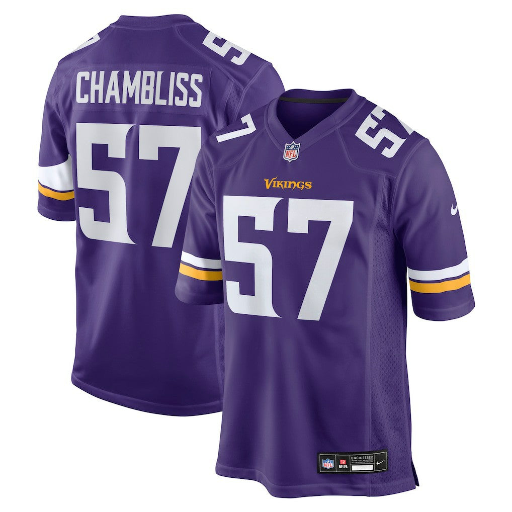 NFL Chaz Chambliss Minnesota Vikings Team Game Jersey - Purple