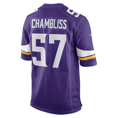 NFL Chaz Chambliss Minnesota Vikings Team Game Jersey - Purple