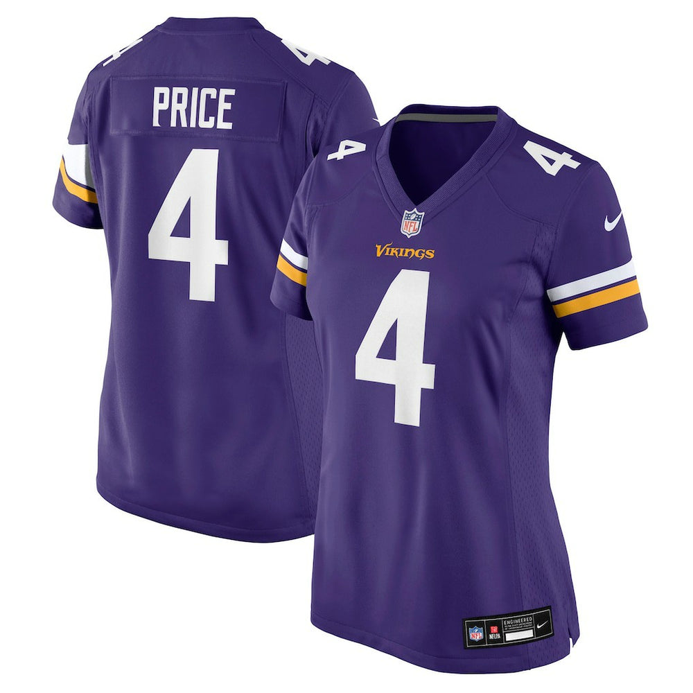 NFL Myles Price Minnesota Vikings Women's Team Game Jersey - Purple