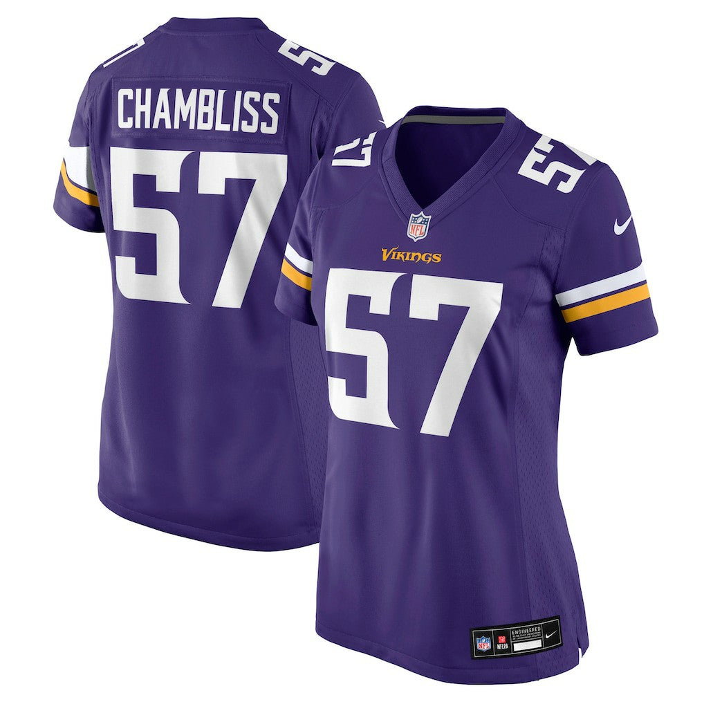 NFL Chaz Chambliss Minnesota Vikings Women's Team Game Jersey - Purple