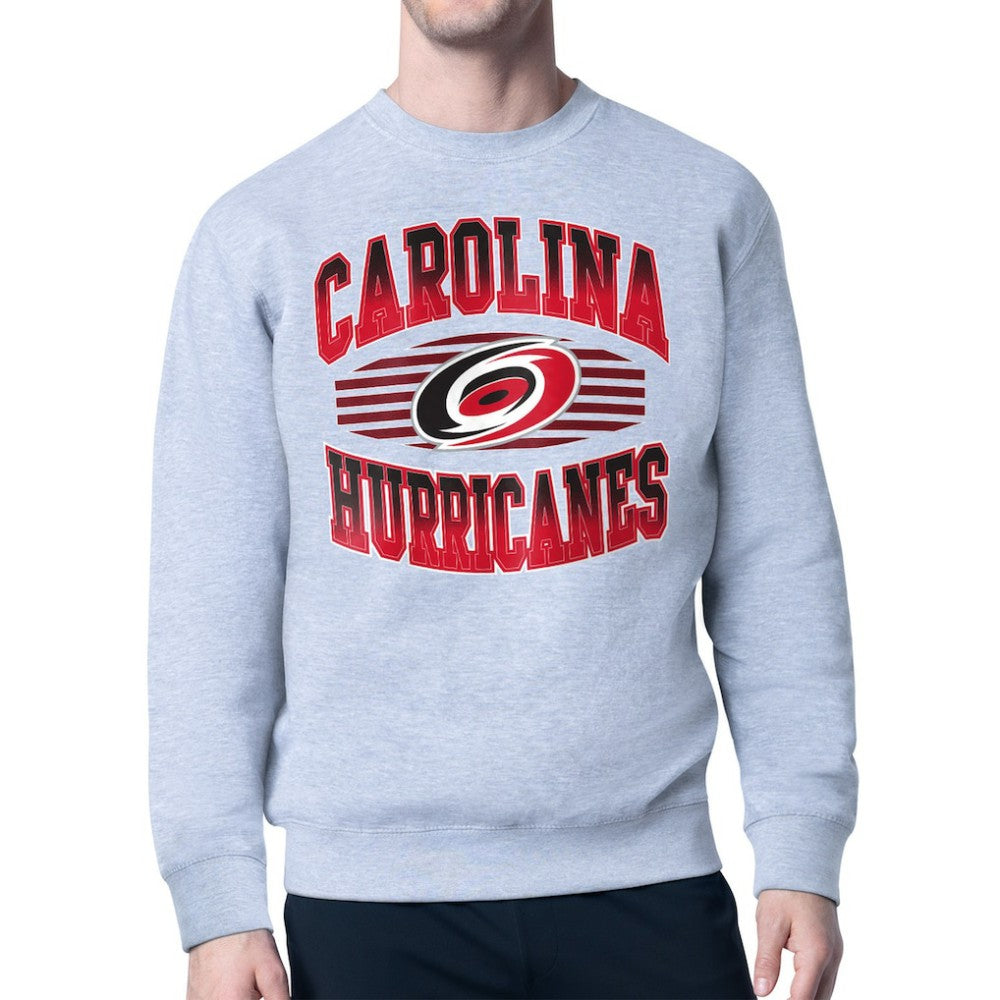 NHL Carolina Hurricanes Starter Team Grit Graphic Fleece Pullover Sweatshirt - Gray