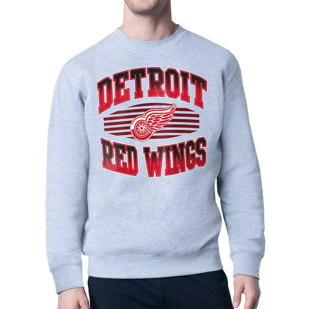 NHL Detroit Red Wings Starter Team Grit Graphic Fleece Pullover Sweatshirt - Gray