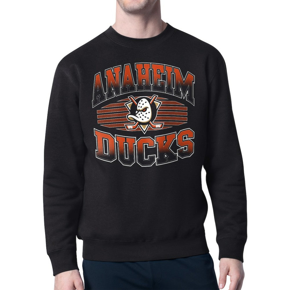 NHL Anaheim Ducks Starter Team Grit Graphic Fleece Pullover Sweatshirt - Black