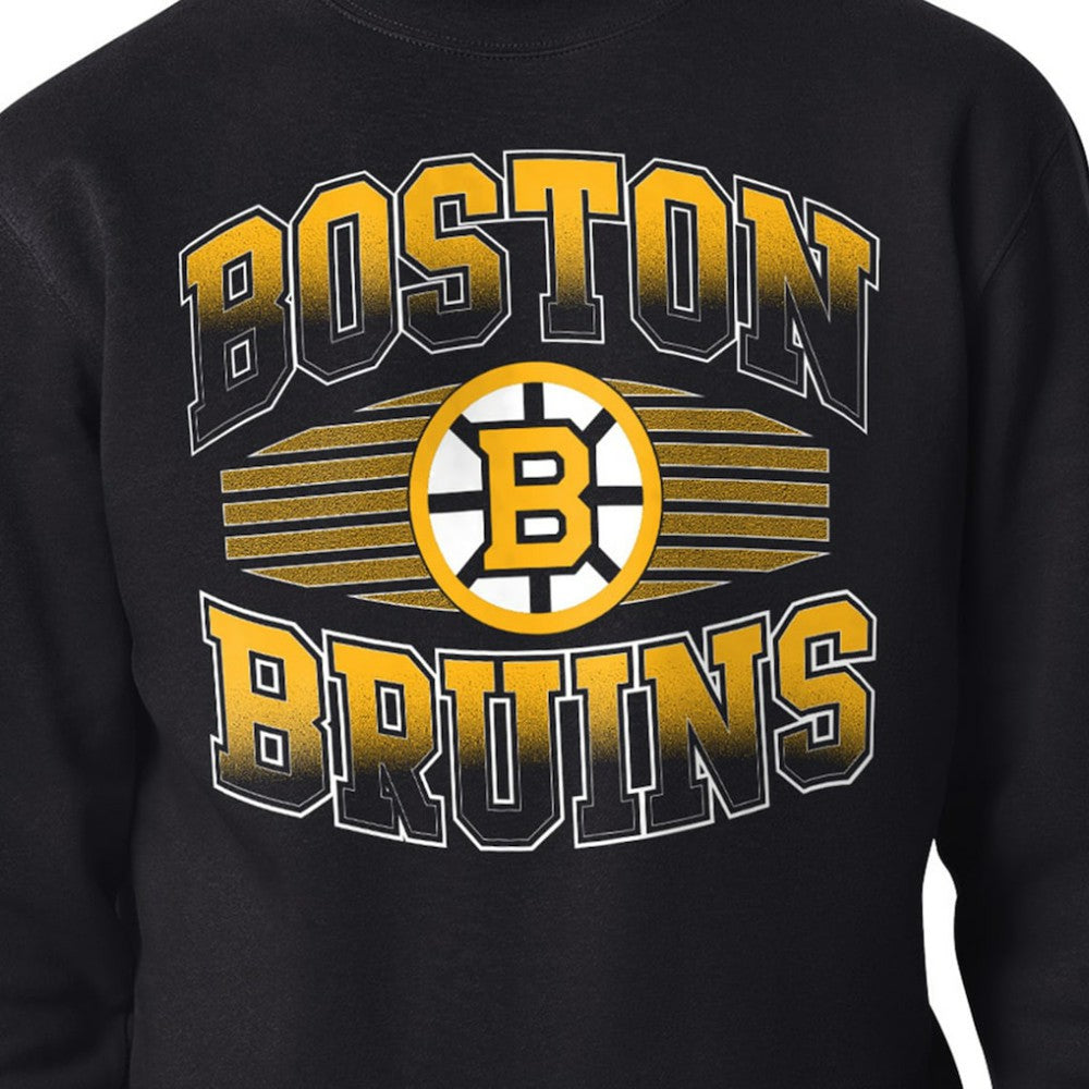 NHL Boston Bruins Starter Team Grit Graphic Fleece Pullover Sweatshirt - Black
