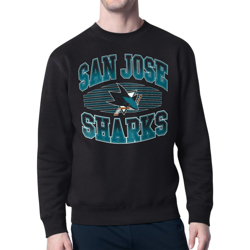 NHL San Jose Sharks Starter Team Grit Graphic Fleece Pullover Sweatshirt - Black