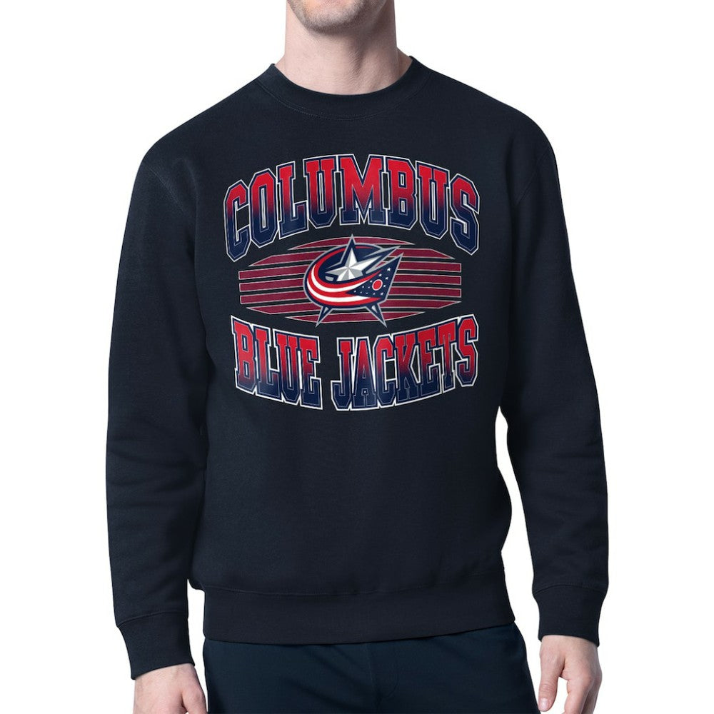 NHL Columbus Blue Jackets Starter Team Grit Graphic Fleece Pullover Sweatshirt - Navy