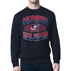NHL Columbus Blue Jackets Starter Team Grit Graphic Fleece Pullover Sweatshirt - Navy